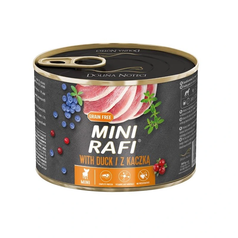 Rafi Mini vådhundefoder andekød 185 g - naturligt fuldfoder til hunde